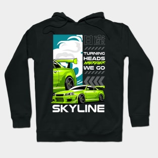 Green Nissan GTR Hoodie